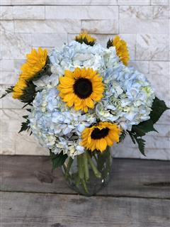 Hydrangea and Sunflowers