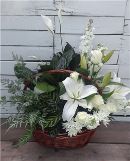 Peaceful Garden Basket Flower Bouquet