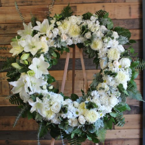 All White Sympathy Wreath