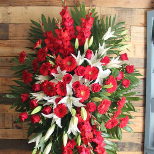 Red and White Standing Spray