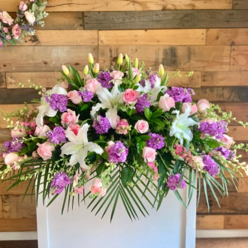 Sweet Remembrance Casket Spray by Fanny's Flowers