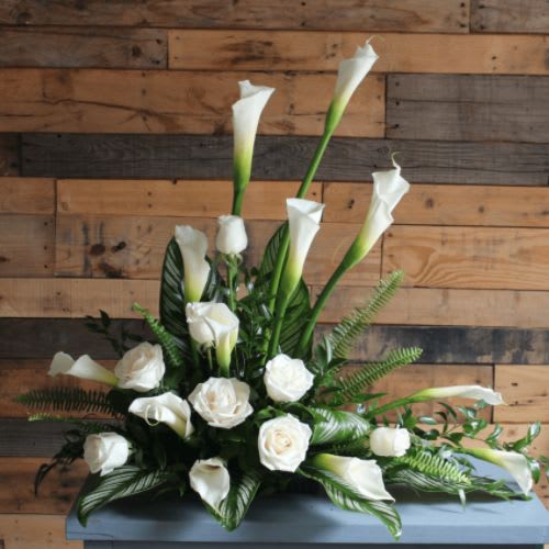 Sympathy Calla Lilies and Roses