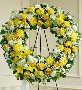 Serene Blessings Yellow Standing Wreath