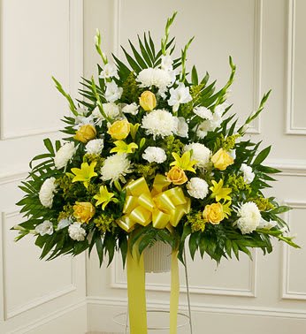 Heartfelt Sympathies Yellow Basket