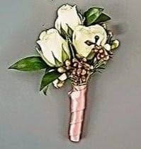 Spray Rose Boutonniere White by Rathbone's Flair Flowers Flower Bouquet