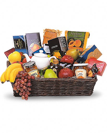 Grande Gourmet Fruit Basket Flower Bouquet
