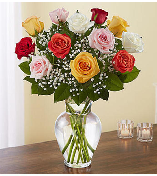 Mixed Roses Arranged Flower Bouquet