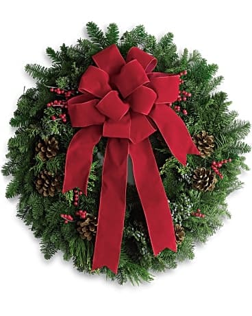 26" Classic Holiday Wreath Flower Bouquet