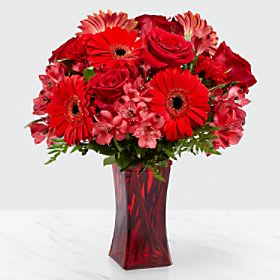 Red Reveal Bouquet- Vase Included