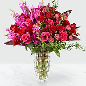 Heart's Wishes Luxury Bouquet by Interflora- Vase Included