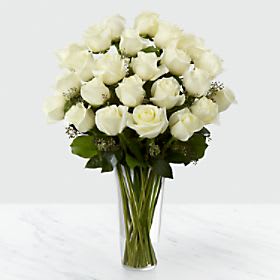 The White Rose Bouquet - Vase Included Flower Bouquet