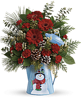 Teleflora's Vintage Snowman Bouquet