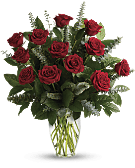 Eternal Love - Dozen Red Roses in a Vase