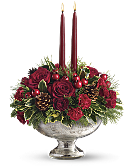 Teleflora's Mercury Glass Bowl Bouquet