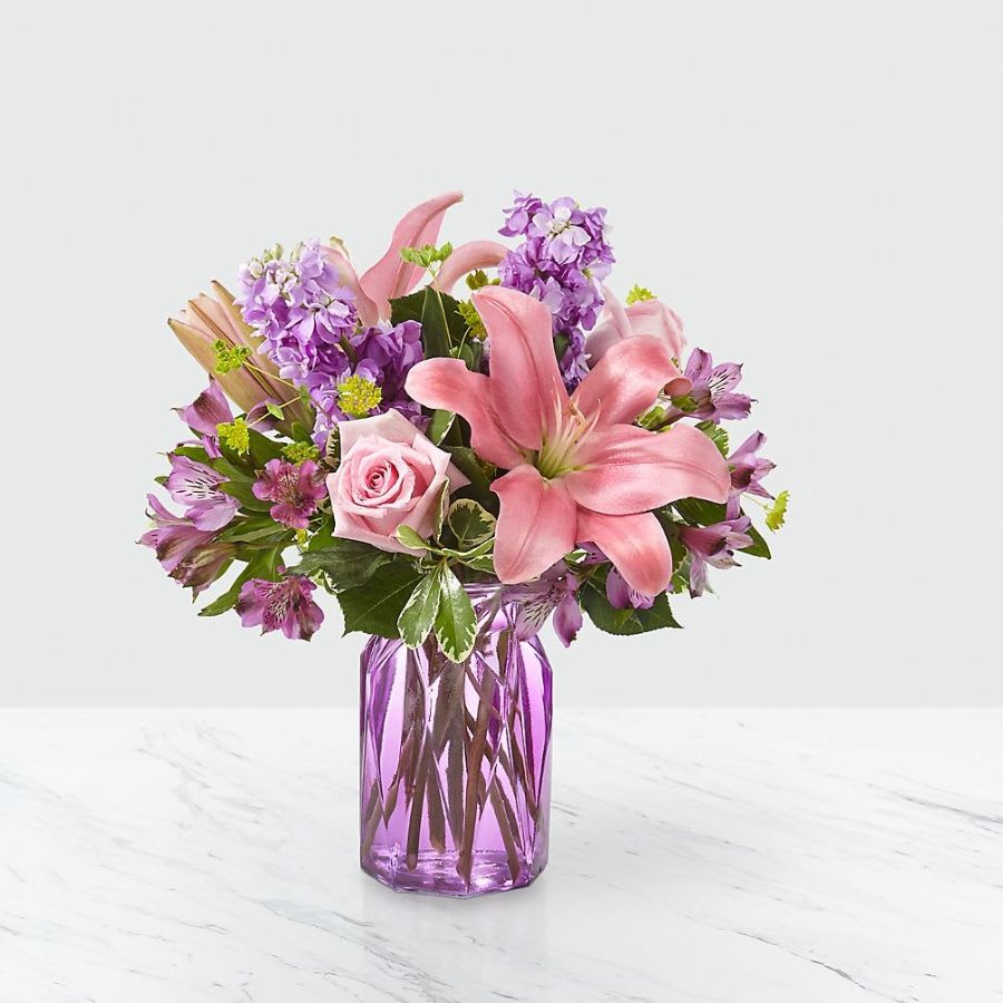 Designers Fresh Flower Arrangement Pink and Purple