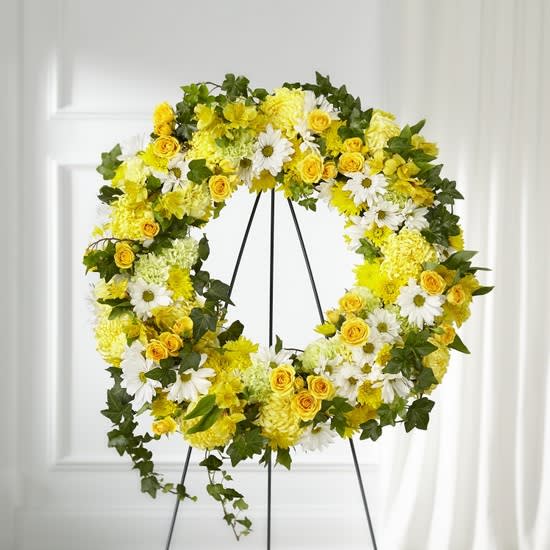 The Golden Remembrance Wreath Flower Bouquet