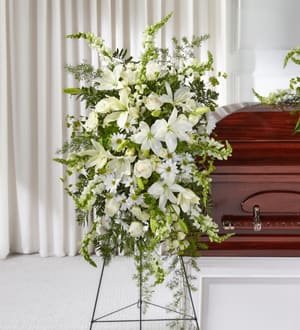 The FTD Loving Thoughts Standing Spray Flower Bouquet