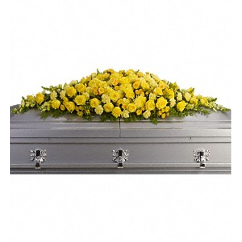 Golden Garden Casket Spray Flower Bouquet