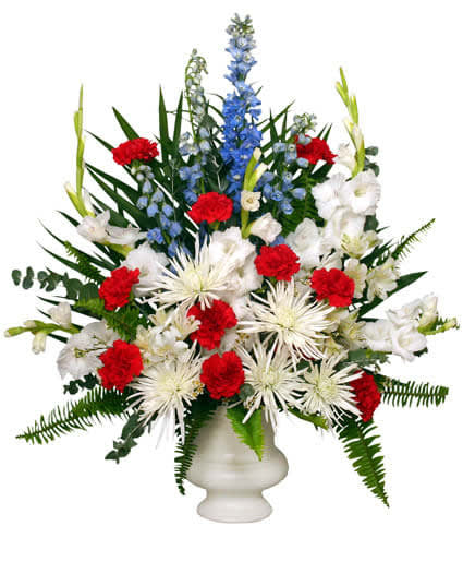 Patriotic Memorial Pedestal Spray