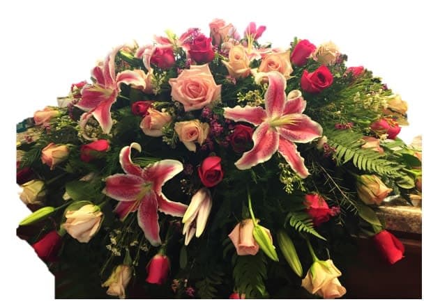 Peaceful Pinks Casket Spray