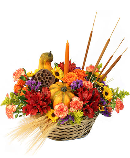 GOURD-EOUS BLOOMS  Basket  Arrangement Flower Bouquet