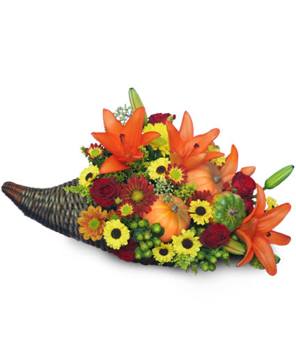 HARVEST HORN OF PLENTY
 Arrangement
 Flower Bouquet