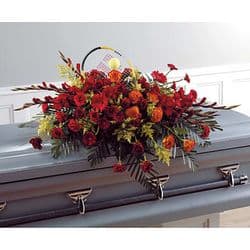 Beautiful Red Casket Spray