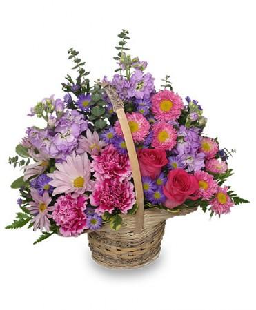 Sweetly Spring Basket Flower Arrangement Flower Bouquet