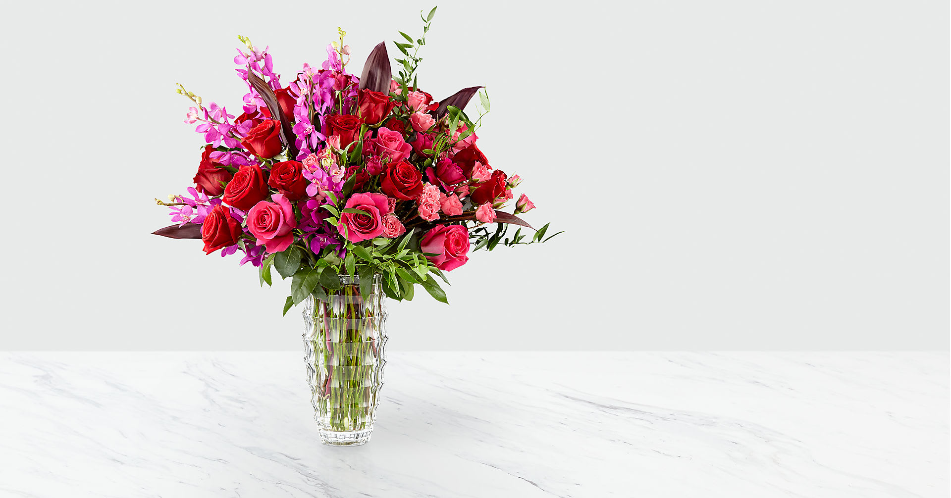 Designers Fresh Flower Mix Red, Hot Pink, Light Pink, Mid Pink
