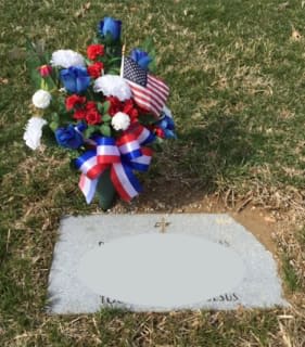 Artificial Grave (Patriotic) Floral Arrangement