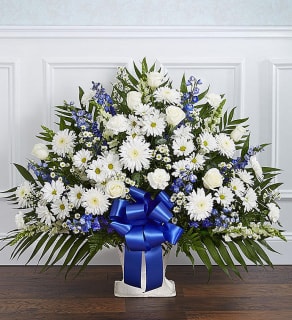 Heartfelt Tribute Floor Basket Flower Bouquet
