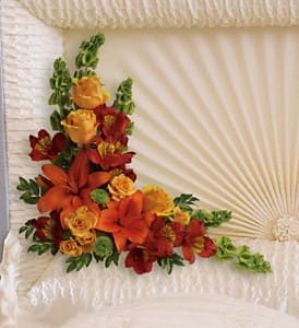 Island Sunset Casket Insert Flower Bouquet