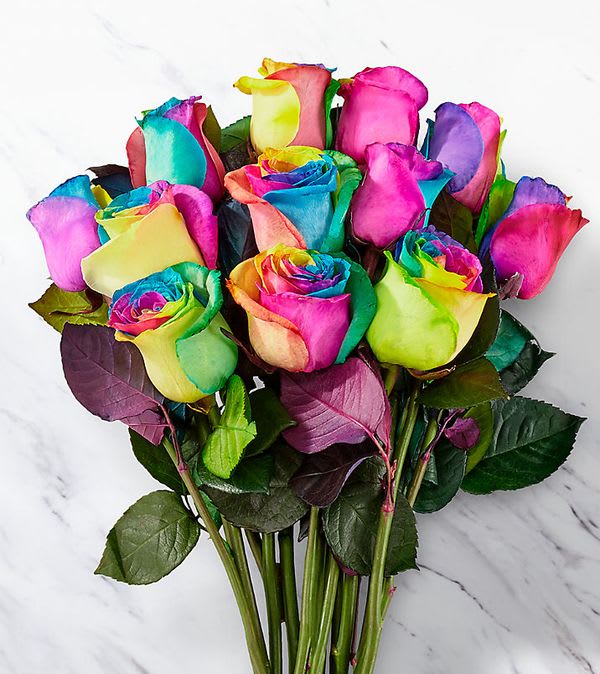 Time to Celebrate Rainbow Rose Bouquet