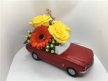 Red Ford Mustang Baby Boy Flowers