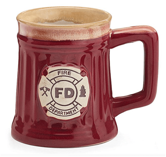 FIRE DEPARTMENT PORCELAIN MUG Flower Bouquet
