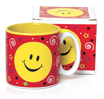 SMILEY FACE PARTY CERAMIC MUG W/ BOX Flower Bouquet