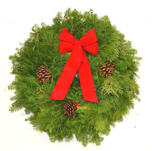 PREORDER - 36" Fresh Balsam Holiday Decorated Wreath Flower Bouquet