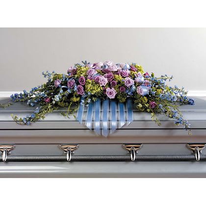 Blue Ribbon Casket Spray