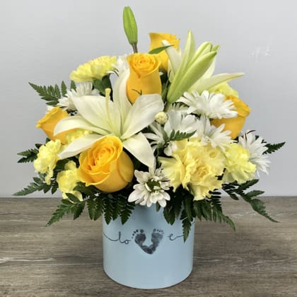 Tiny Miracle New Baby Boy Bouquet Flower Bouquet