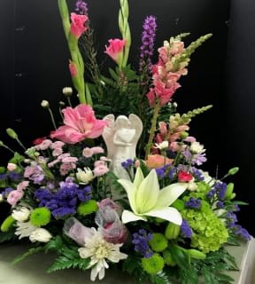 Angel Sympathy Centerpiece Flower Bouquet