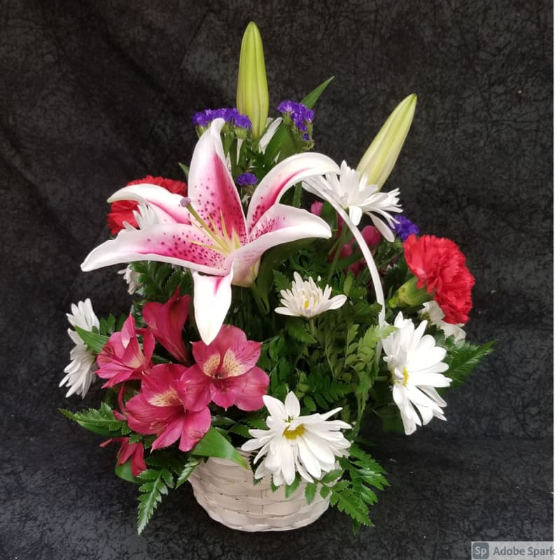 ARVD1- LARGE WHITE ROUND BASKET