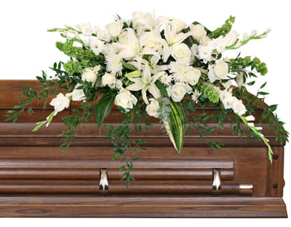 HUSHED GOODBYE CASKET SPRAY Flower Bouquet