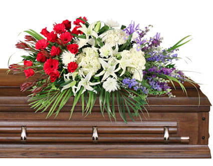 BRAVE SOLDIER CASKET SPRAY Flower Bouquet