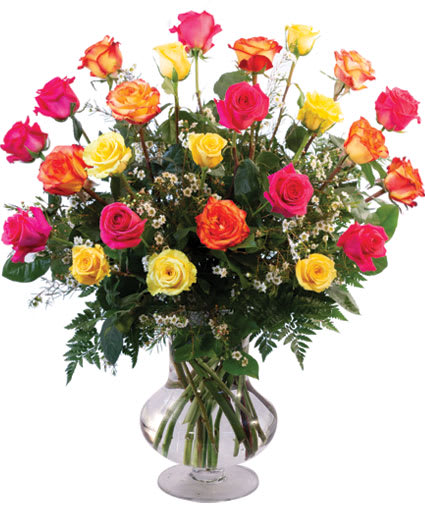 Two Dozen Mixed Color Roses