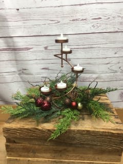 A Very Copper Christmas Candle Holder and Silk (Artificial) Pine