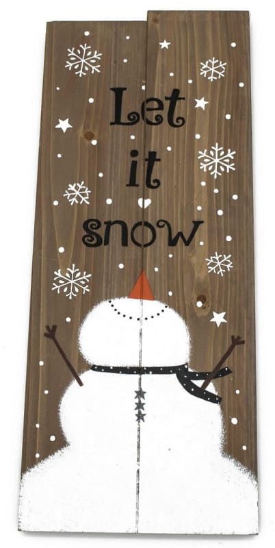 Wooden Snowman Wall Sign