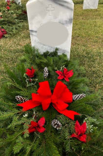 Fresh Greenery Grave Blanket (Half or Full Size, with Bow and/or Decor)