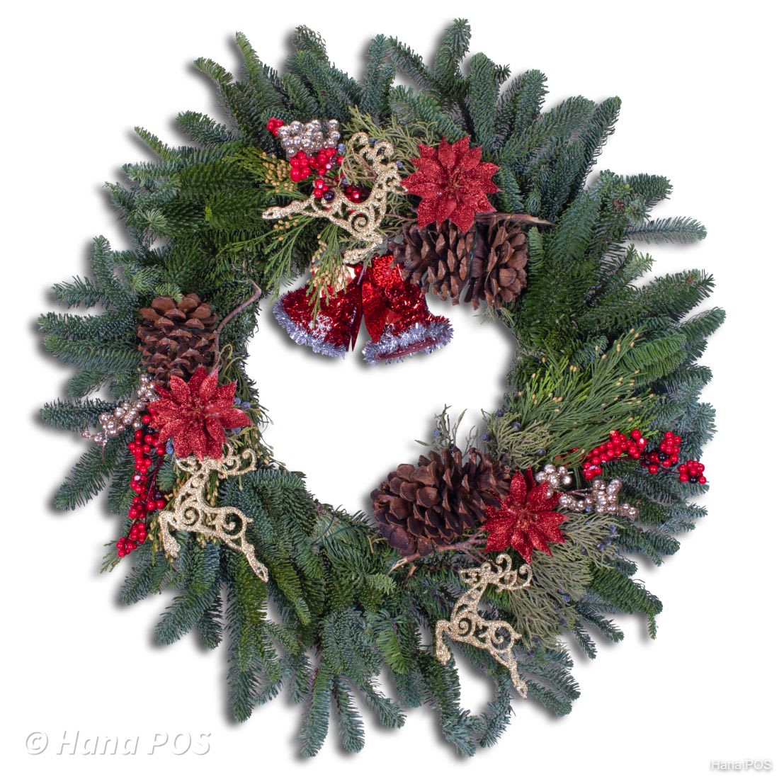Fresh Christmas Wreath Flower Bouquet