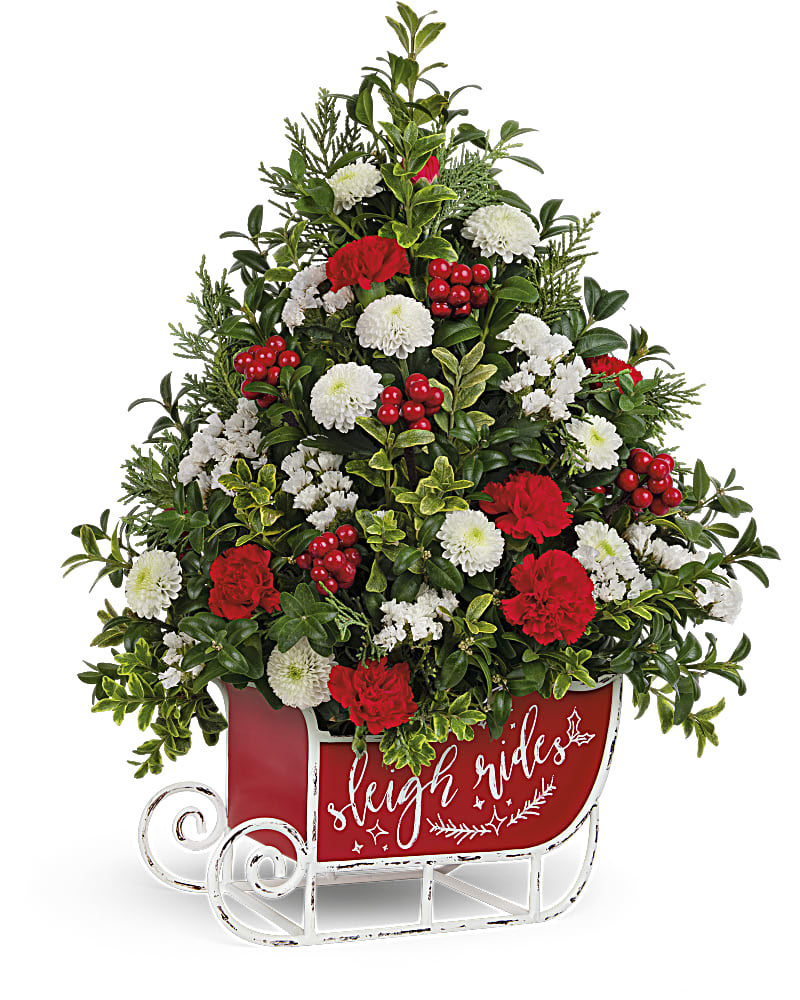 Teleflora's Festive Sleigh Tree Bouquet