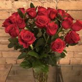 2 Dozen Red Roses in a Vase